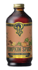 Portland Syrups Pumpkin Spice bottle close-up highlighting autumn flavor