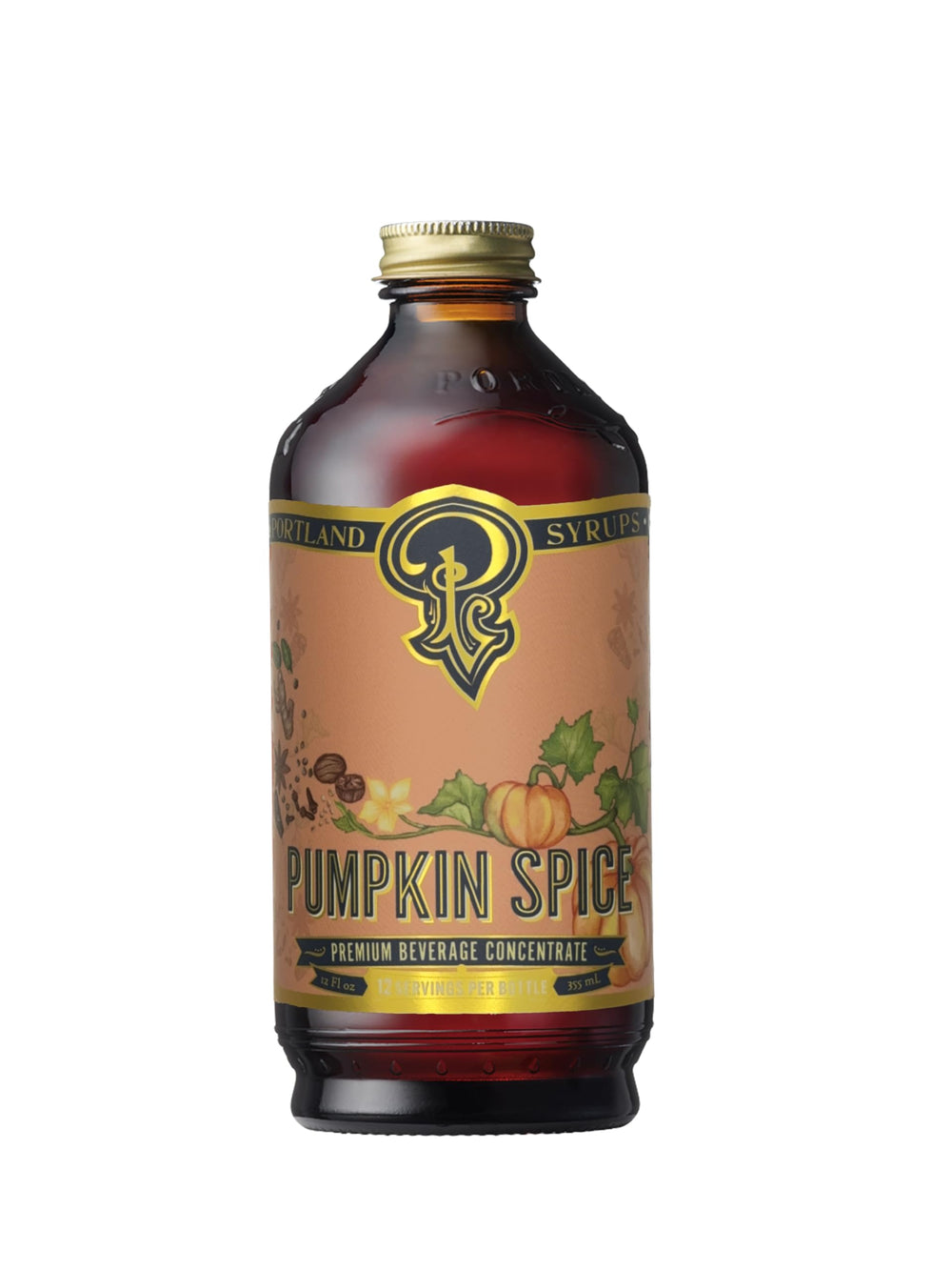 Portland Syrups Pumpkin Spice small-batch label conveys craftsmanship