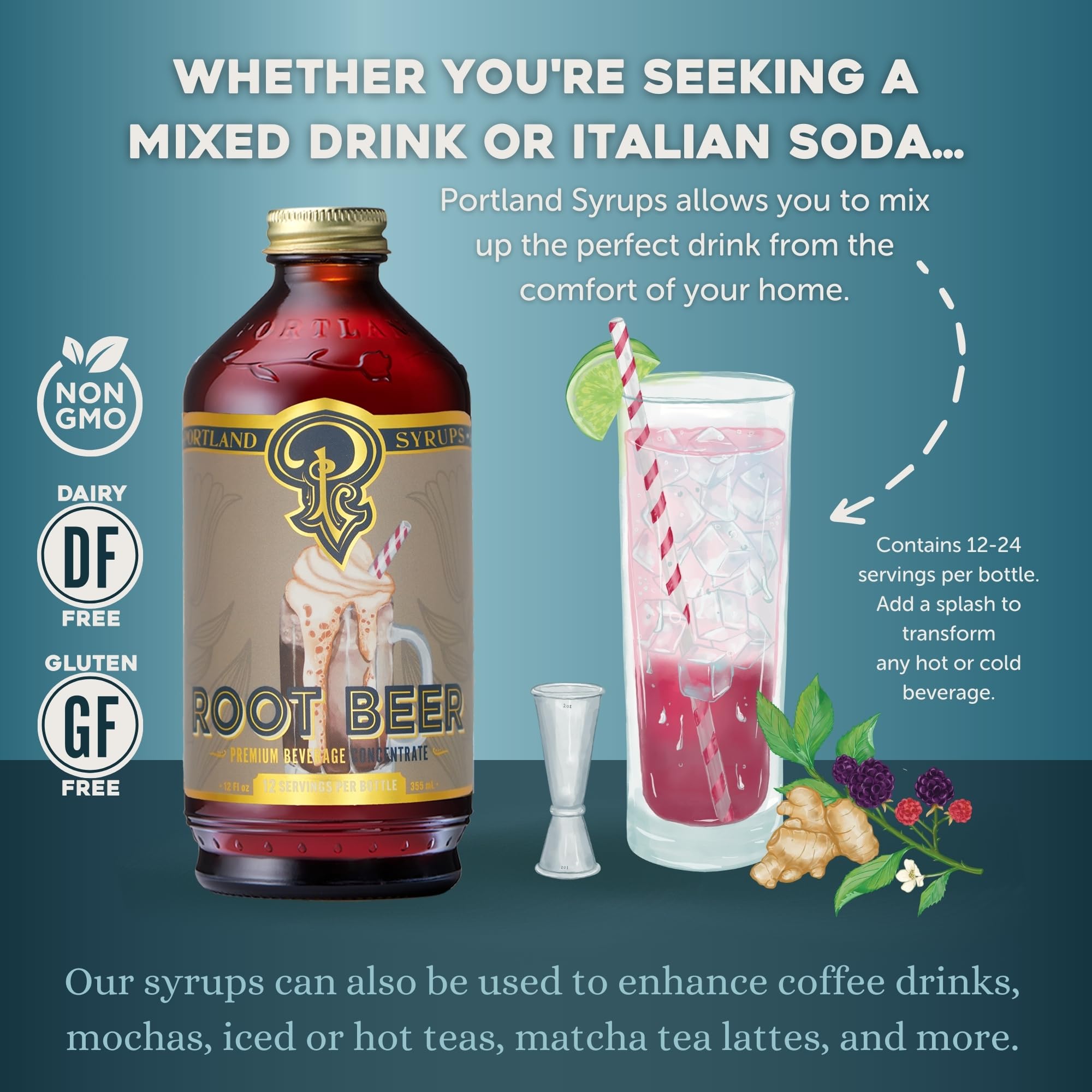 Close-up of sarsaparilla and vanilla ingredients in Portland Syrups root beer for premium flavor.
