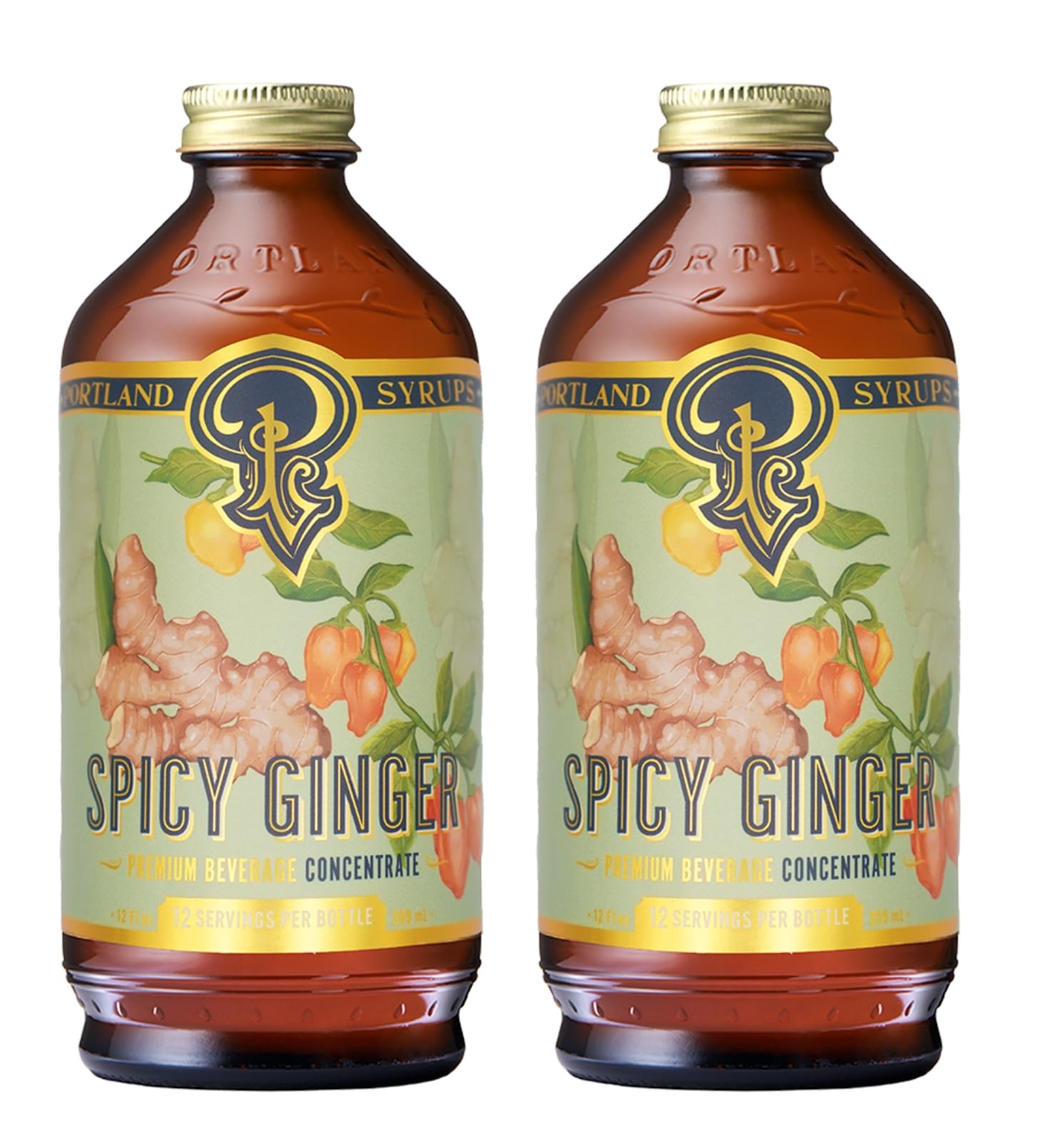 Portland Syrups Spicy Ginger Syrup bottle ready for bold cocktails.