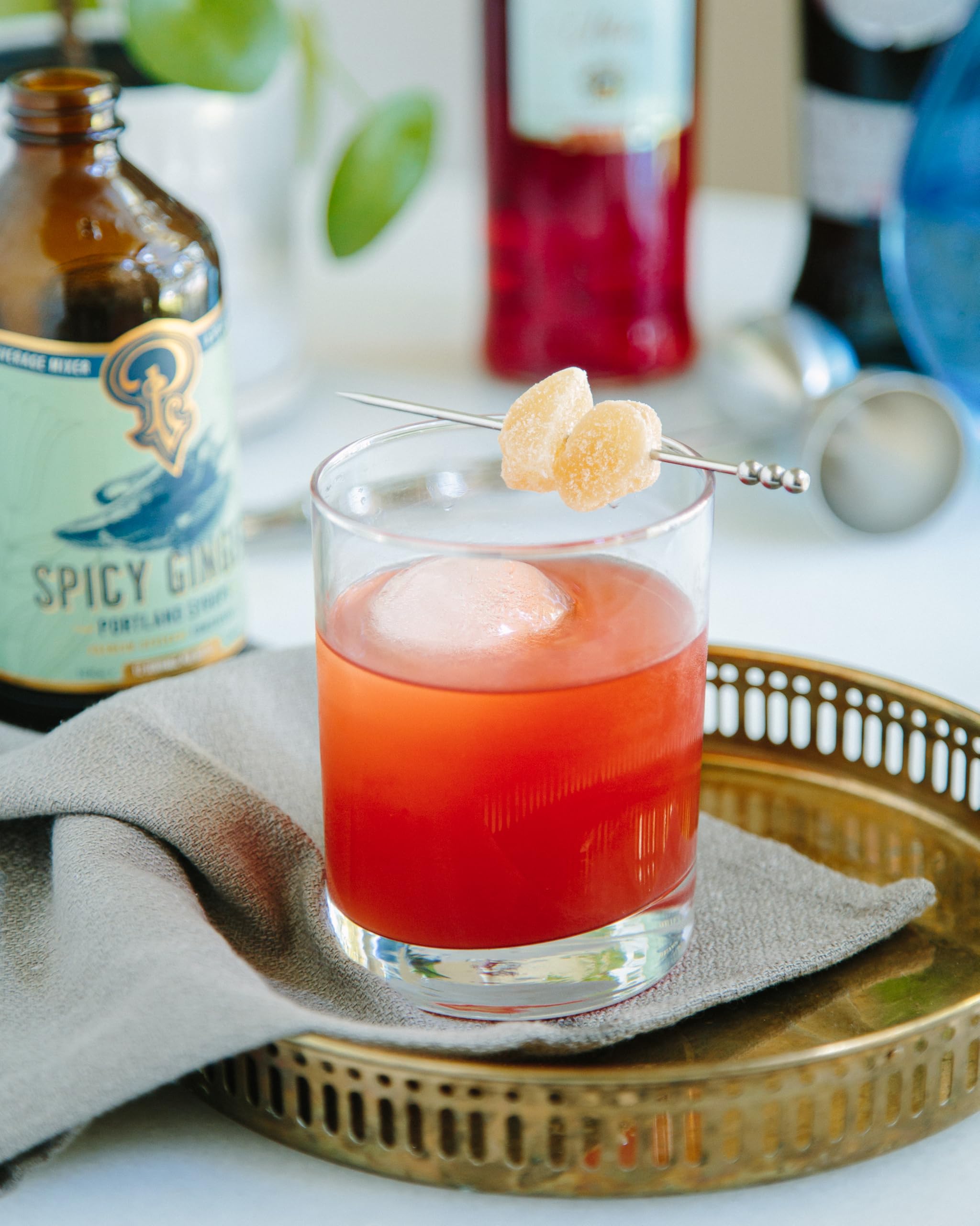 Cocktail idea featuring Portland Syrups Spicy Ginger in a glass.