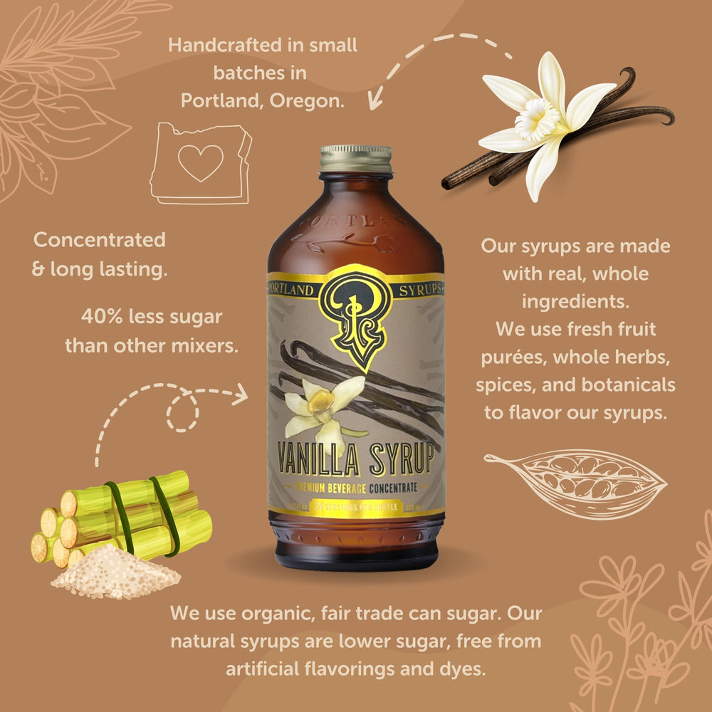 Portland Syrups Vanilla Syrup drizzle over dessert