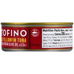 Portofino tuna in oil close-up shows silky texture and mellow flavor.