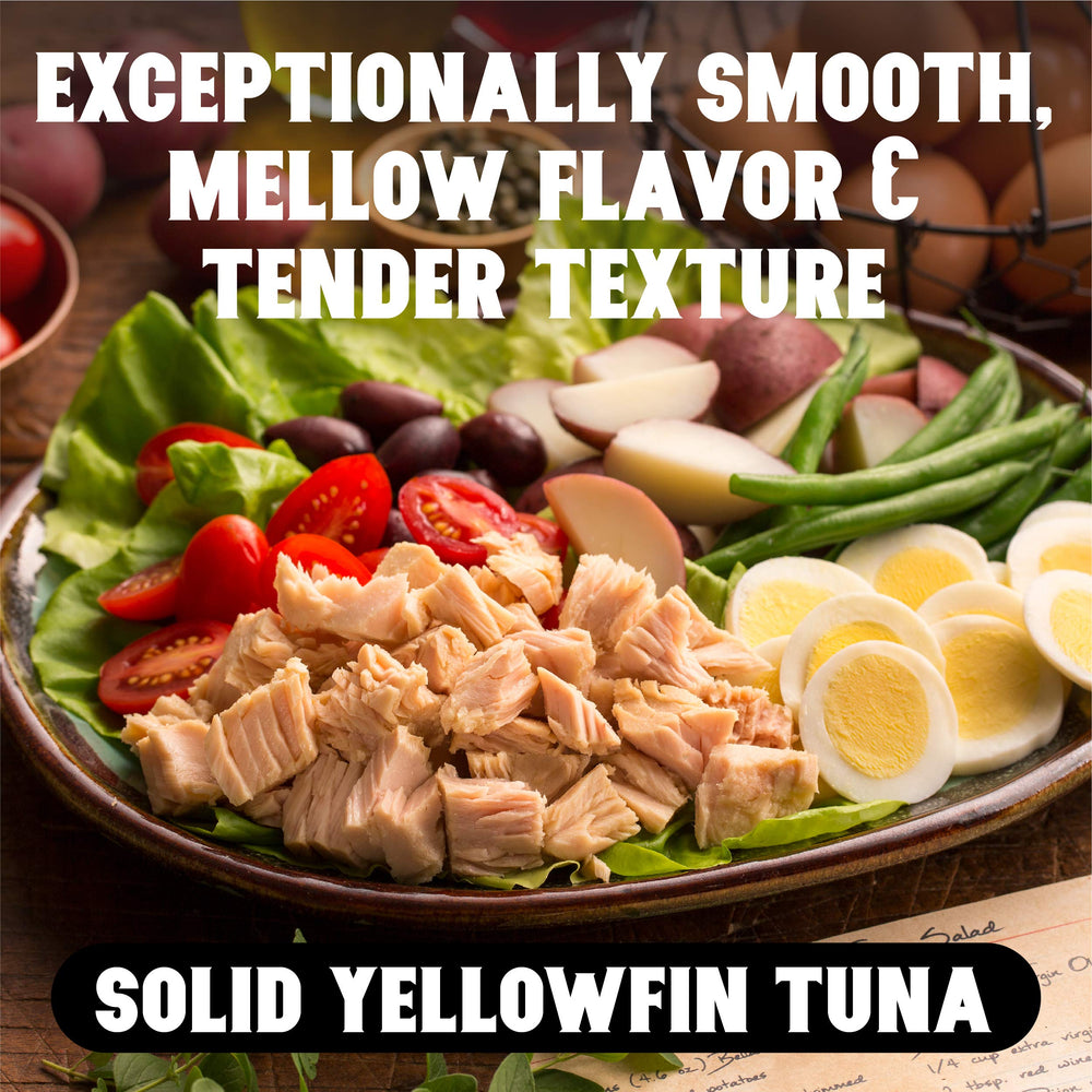 Portofino tuna pairs well with Nicoise salad ideas.