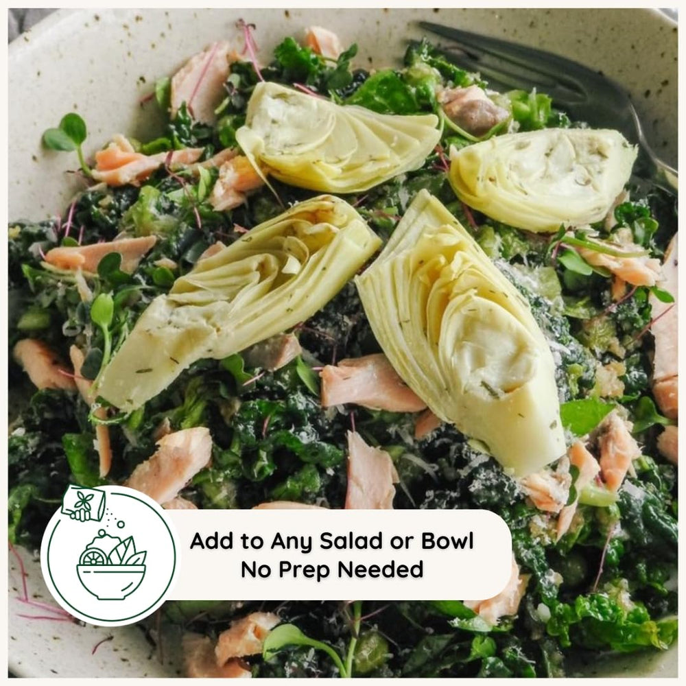 Poshi artichoke hearts served in a bowl, family-friendly appetizer.