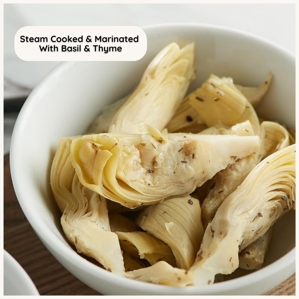 Poshi artichoke hearts in vegan keto-friendly pack, ready to enjoy.