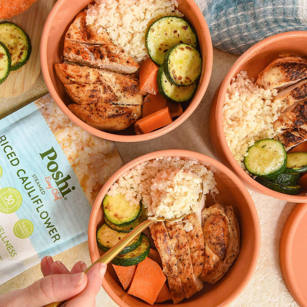 POSHI gluten-free veggie rice pack supports gluten-free meal options.