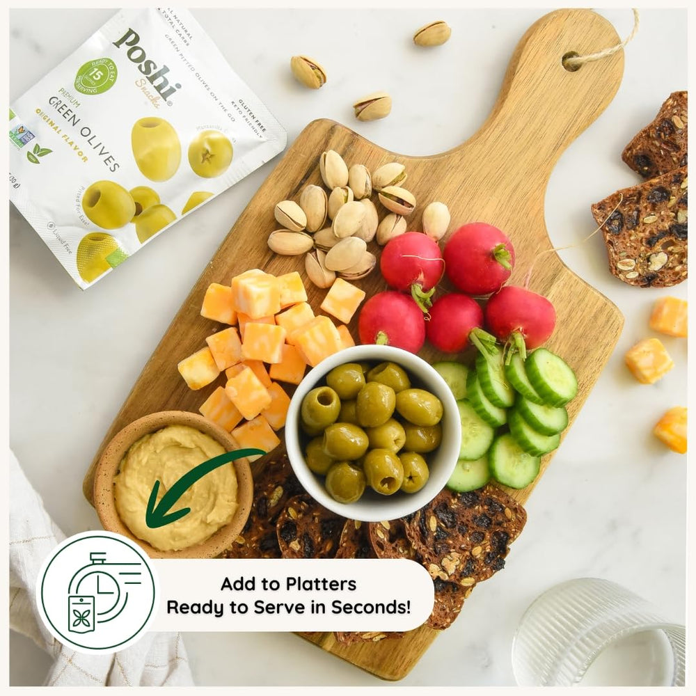 Poshi original flavor olive snack, vegan and kosher friendly.