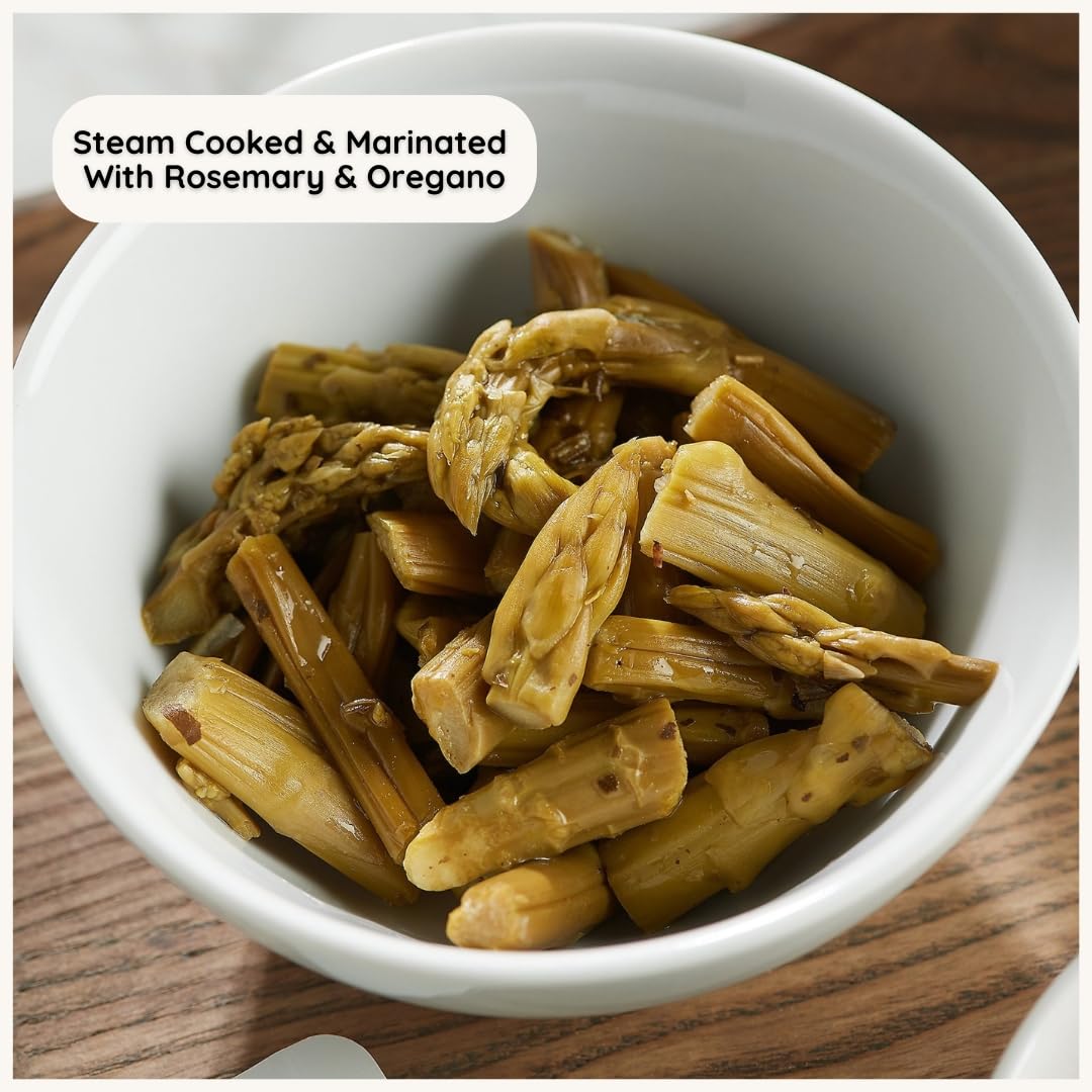 POSHI ready-to-eat asparagus cuts, perfect for quick office snacks.