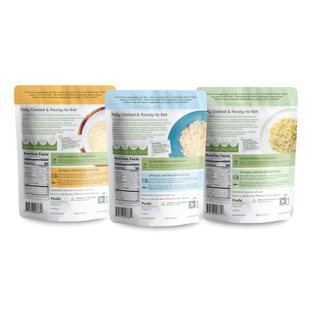 POSHI ready-to-eat vegetable rice pouch ideal as a base for bowls.