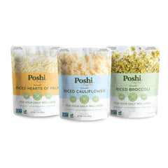 POSHI riced vegetables variety pack pouch for quick, healthy meals on the go.