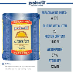 POLSELLI Classica flour bag close-up shows unbleached quality