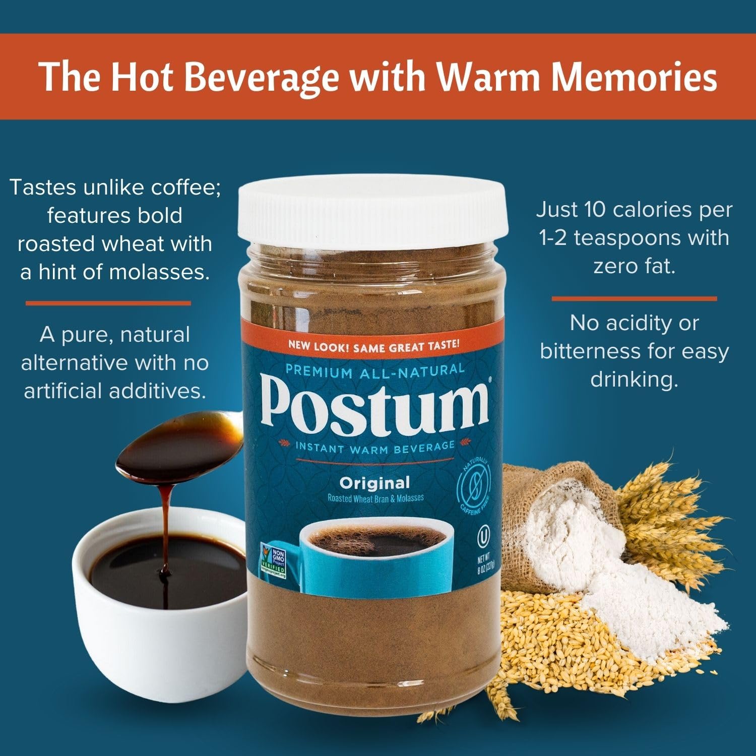 Postum Original dusk-cozy cup evokes relaxation without caffeine jitters.