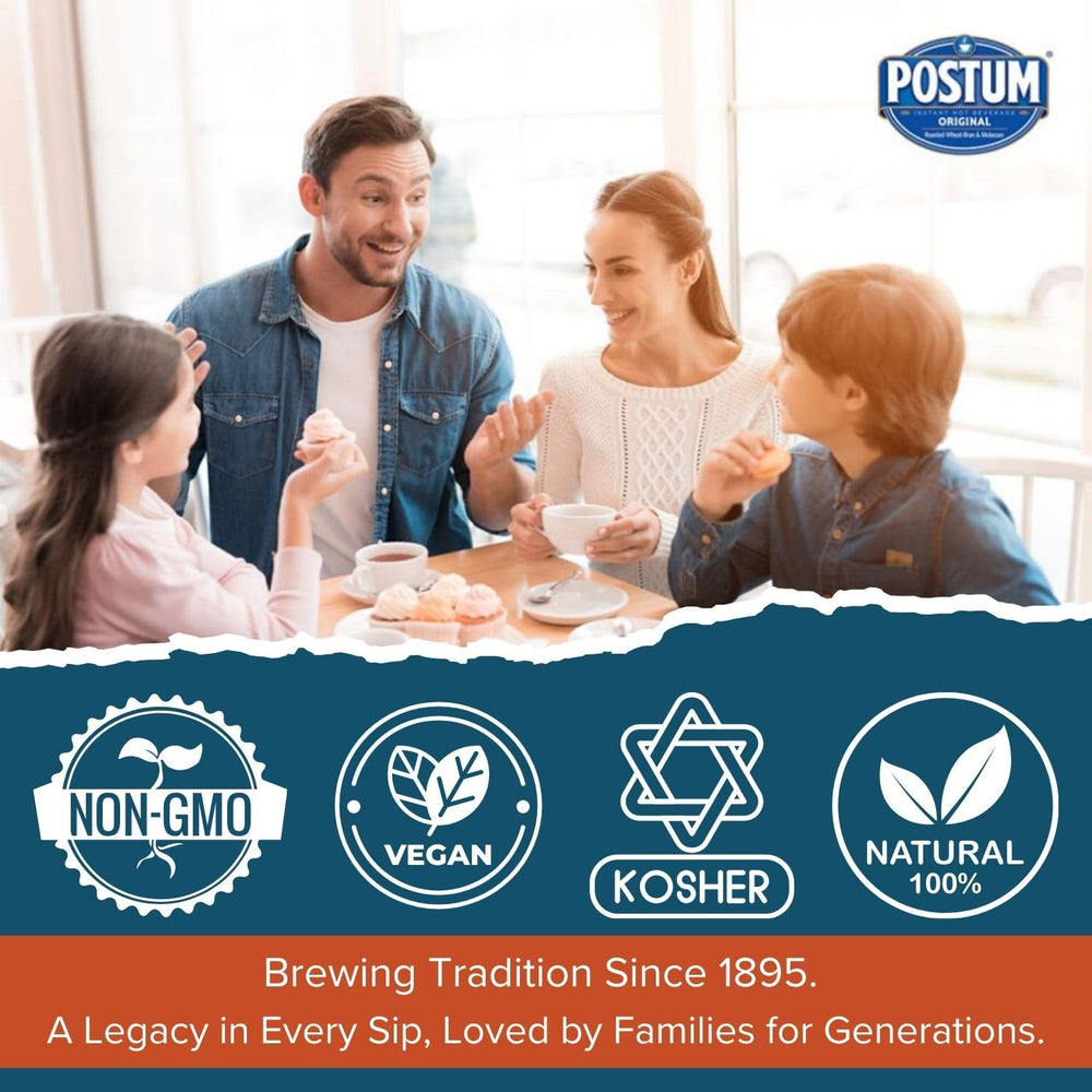 Postum Original packaging box showcases veteran coffee alternative tradition.