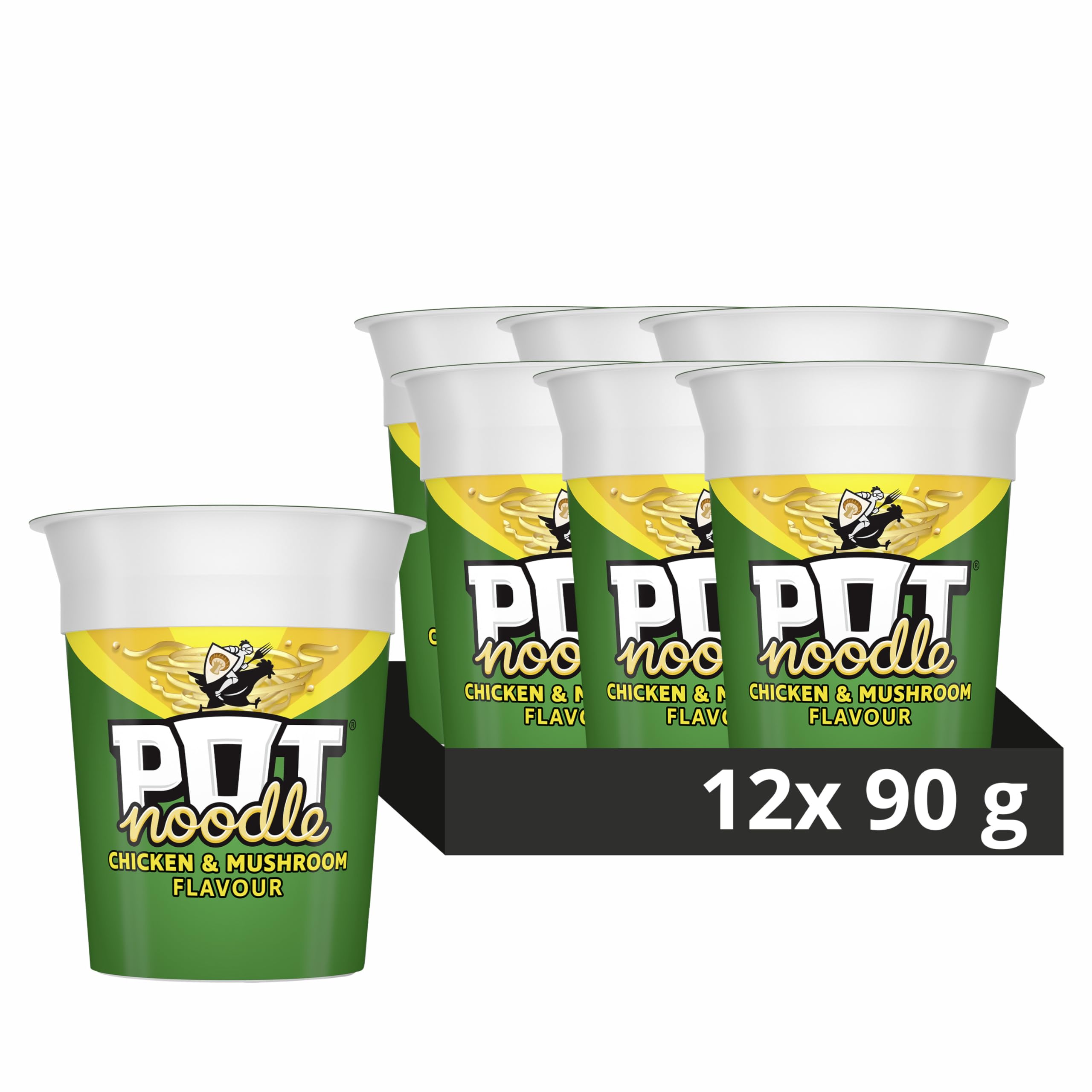 Pot Noodle Chicken and Mushroom steaming bowl for quick, satisfying meal