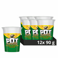 Pot Noodle Chicken and Mushroom steaming bowl for quick, satisfying meal