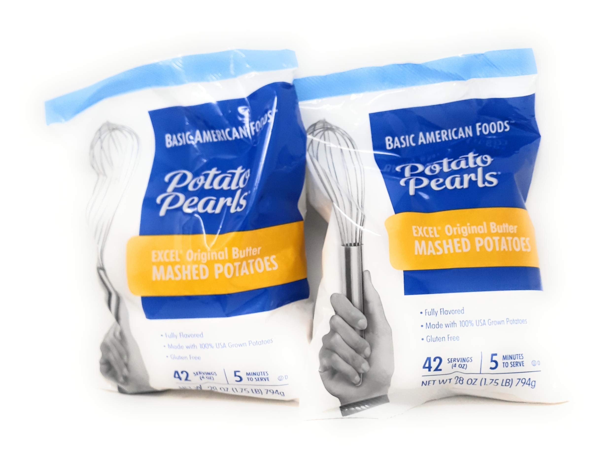 Potato Pearls Excel mashed potatoes bowl close-up, creamy texture for quick prep
