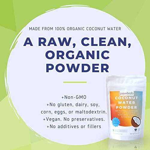 powbab Coconut Water Powder with electrolytes ready for post-workout hydration