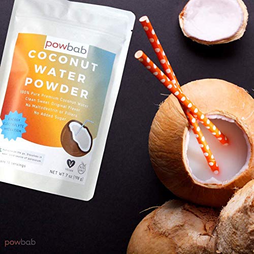 powbab Coconut Water Powder packaging highlights convenient bulk form for athletes