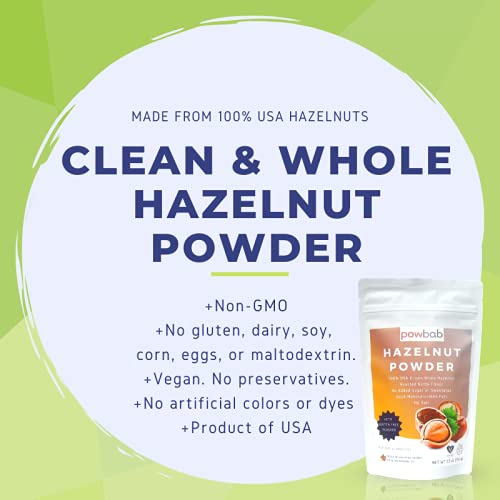 Powbab Hazelnut Powder on the counter ready for baking adventures.