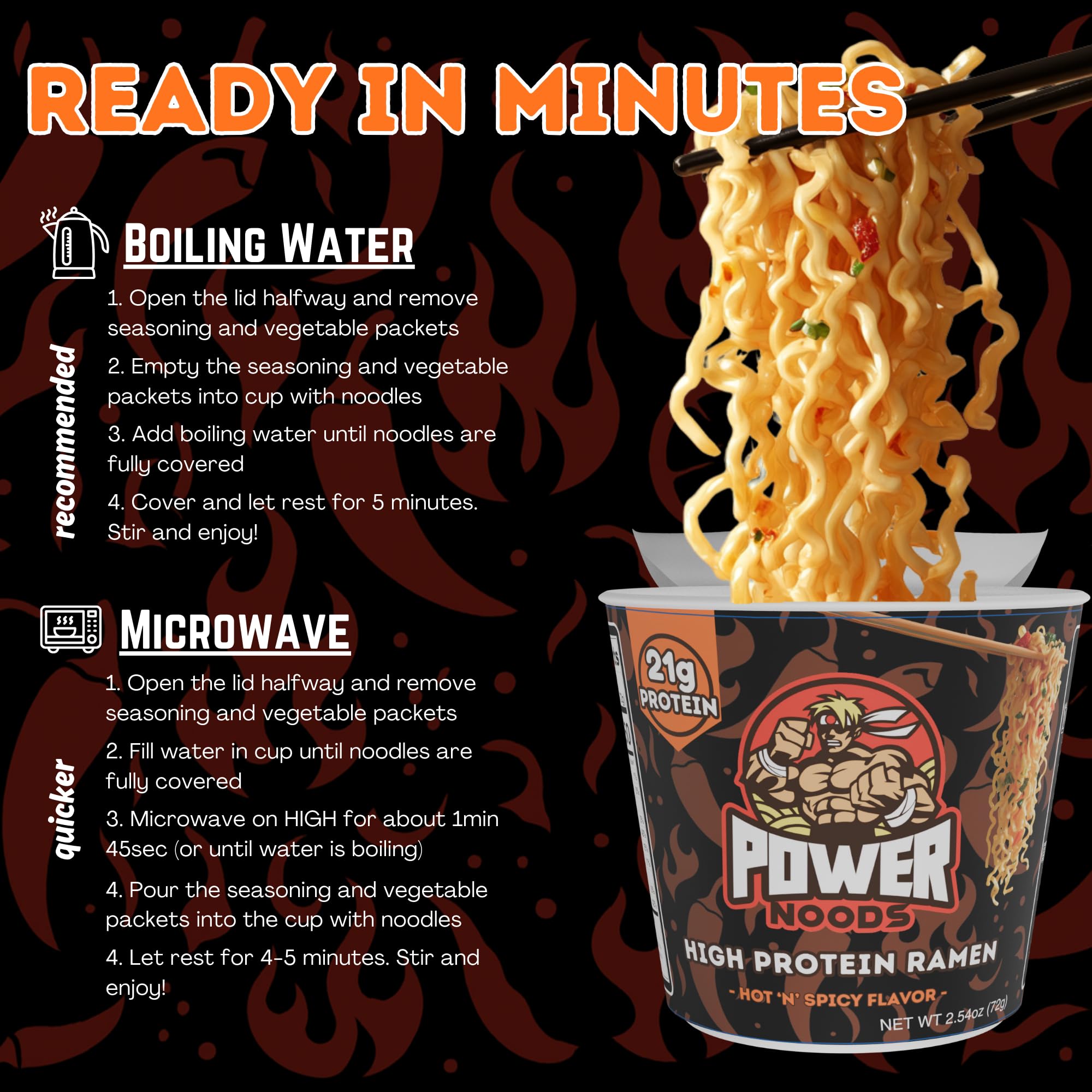 Power Noods microwave-ready ramen for effortless meal prep anywhere