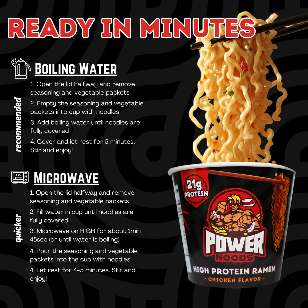 Power Noods 12-pack packaging for bulk protein cups