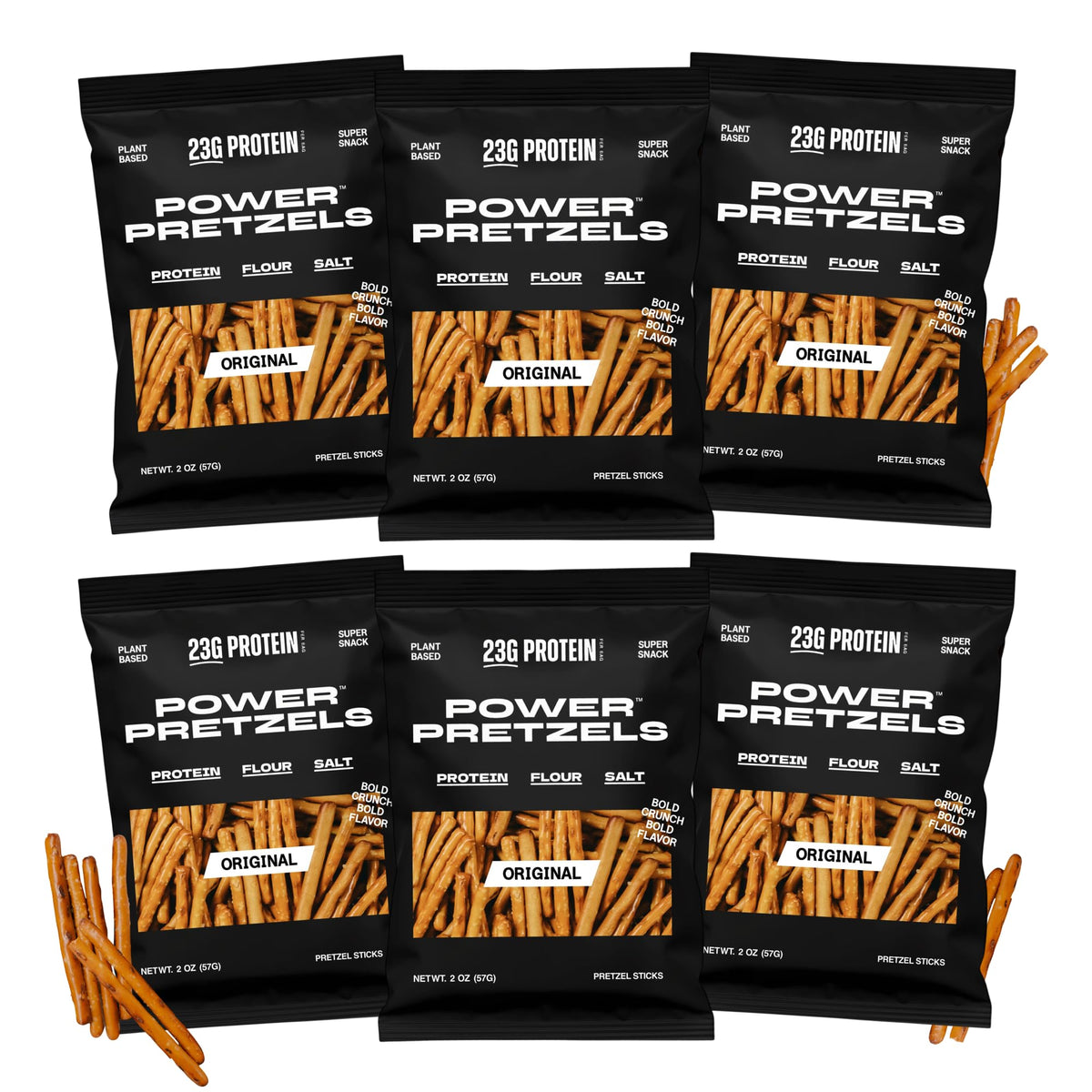 Power Pretzels high-protein pretzel sticks in a 2oz pack offer a satisfying protein boost.
