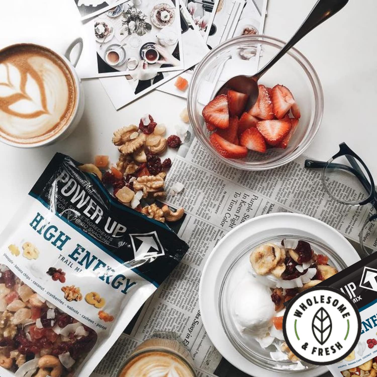 Power Up High Energy Trail Mix coconut shreds add tropical sweetness and texture.