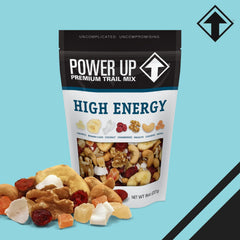 Power Up High Energy Trail Mix nuts close-up highlighting crunch.