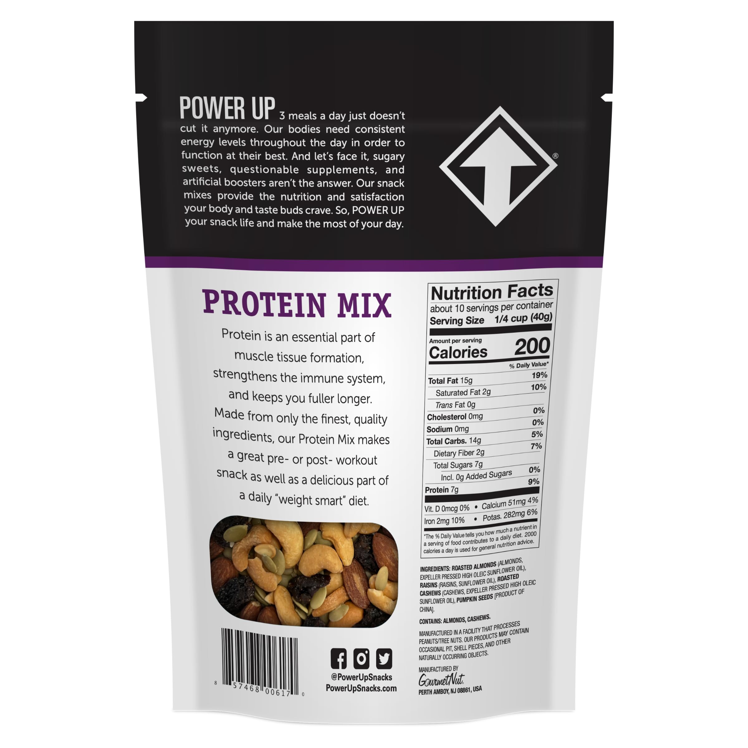 Power Up Premium Trail Mix cashews close-up highlighting creamy bite