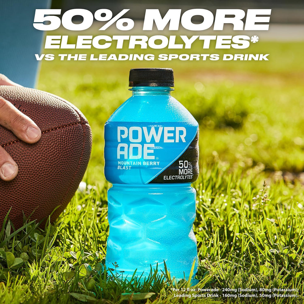 Powerade Electrolyte Zero Sugar Mixed Berry bottle cap with reseal for freshness.