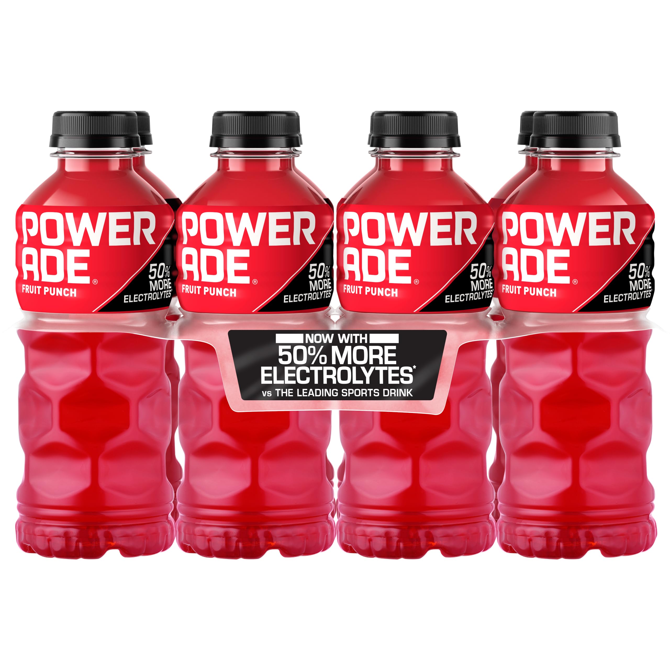 Powerade Fruit Punch 20oz bottle front shows bold flavor for on-the-go hydration.