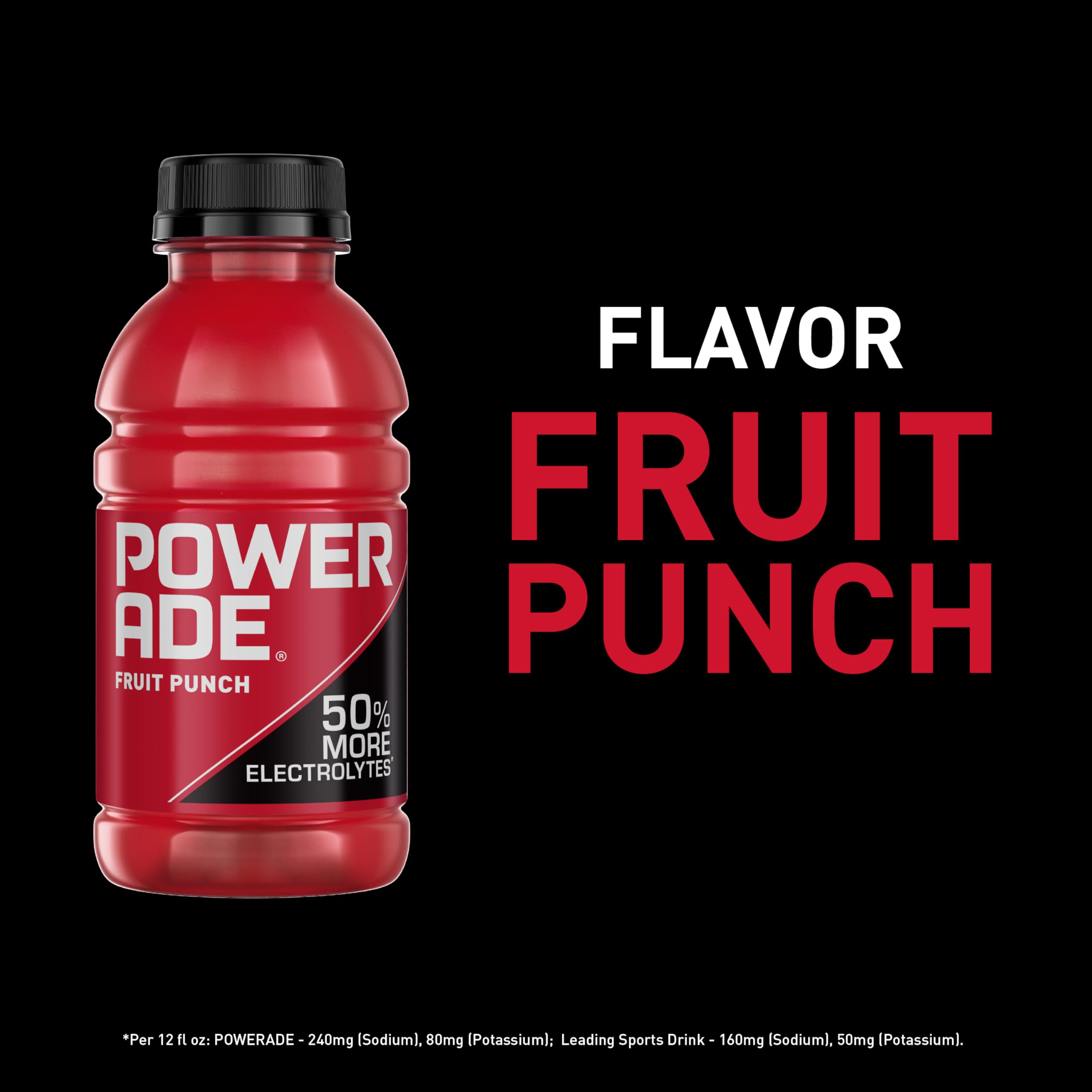 Powerade Fruit Punch bottle pour, quick hydration during activity.