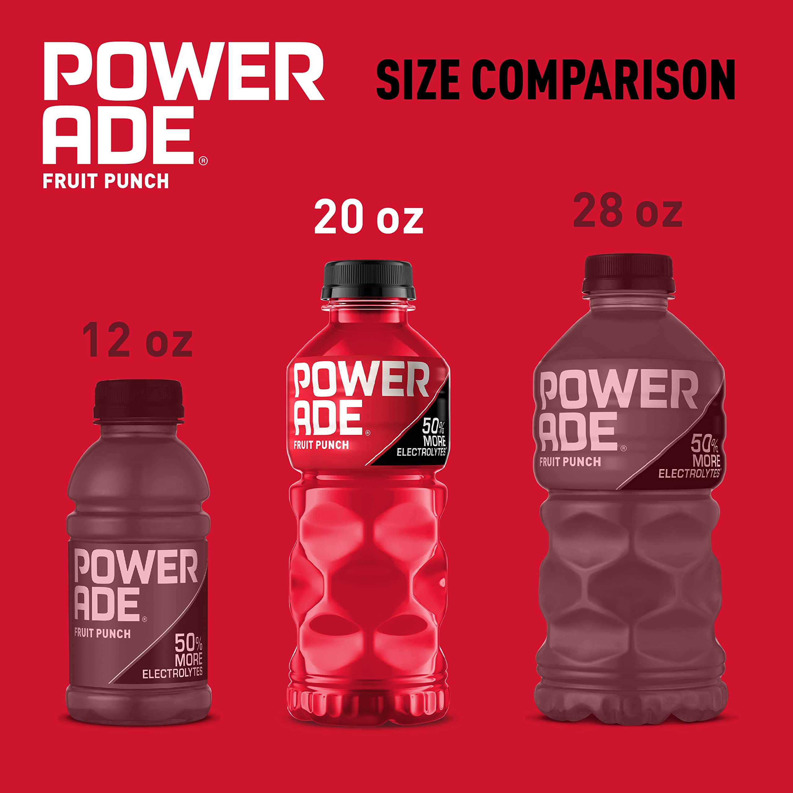Powerade Fruit Punch with ice in a glass for refreshing cooldown.