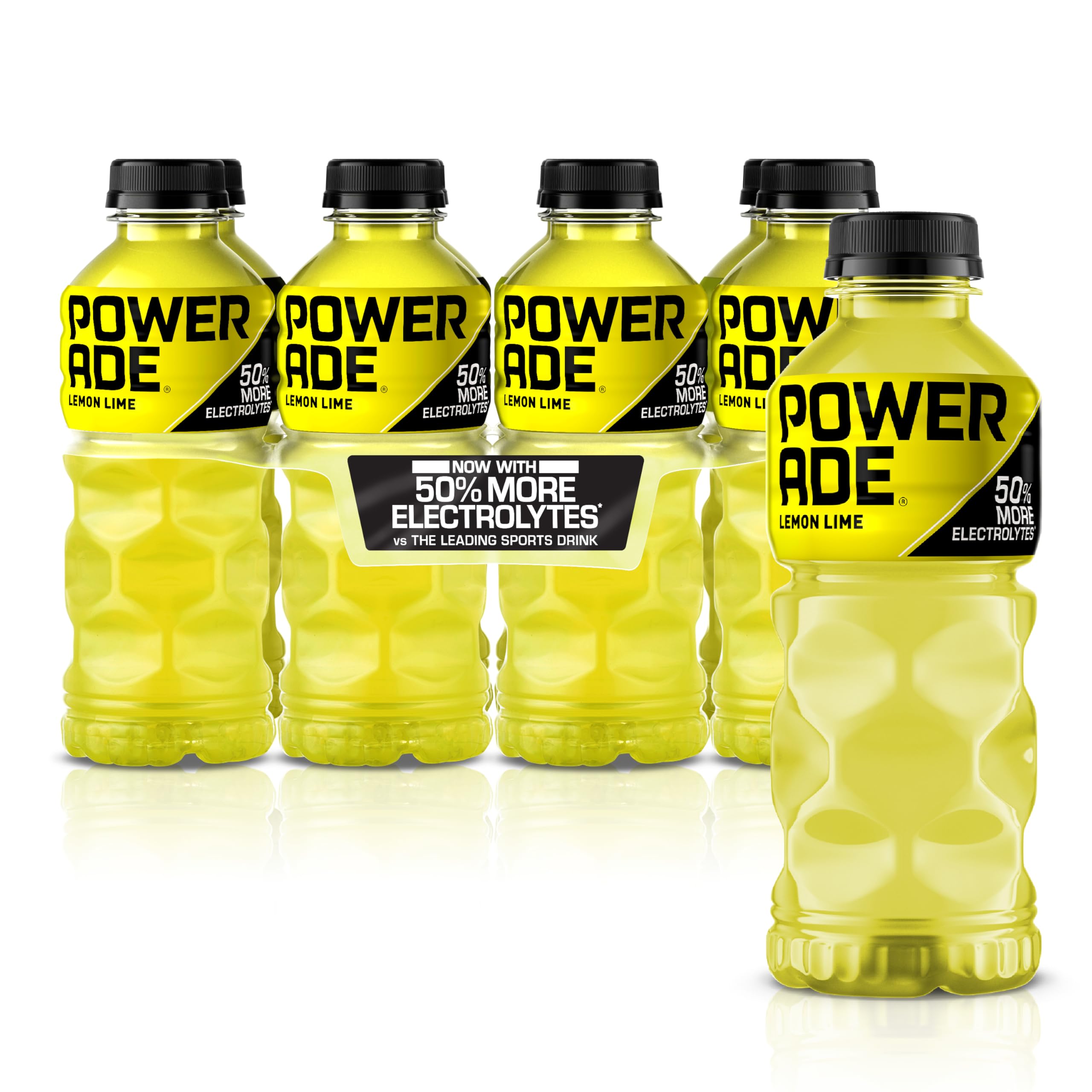 Powerade Lemon Lime bottle front view for workouts and hydration.