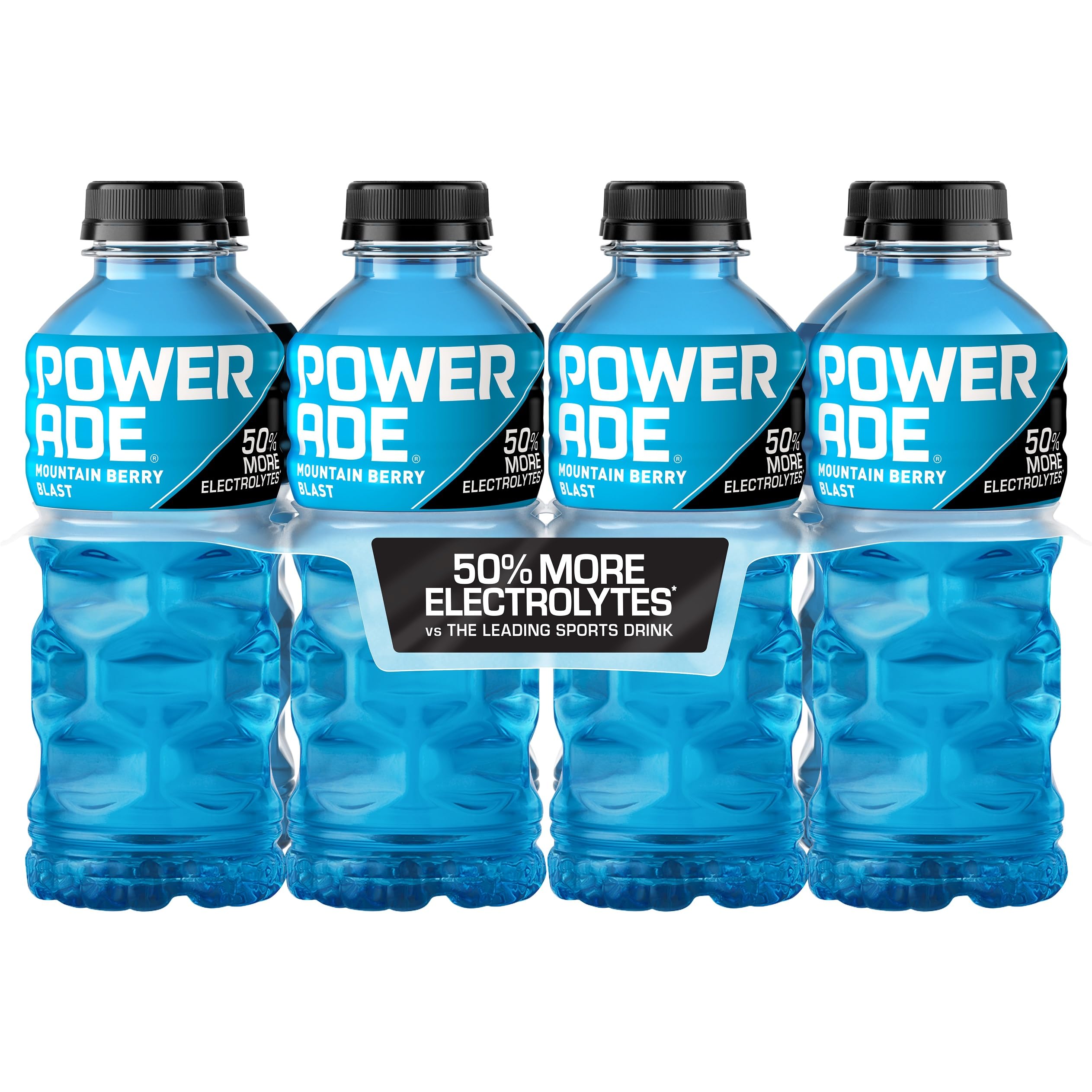 Powerade Mountain Berry Blast 20oz bottle with bold flavor for workouts