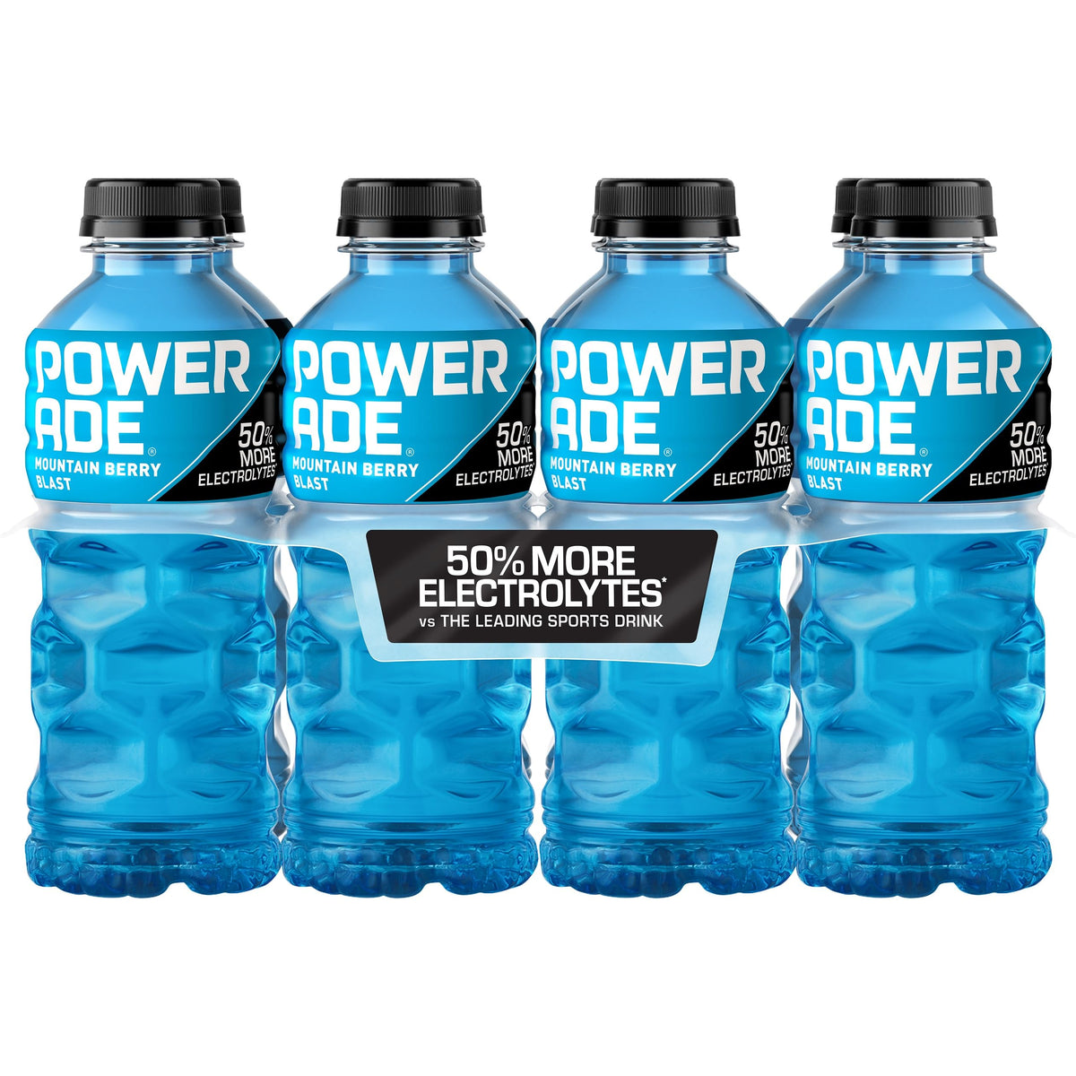 Powerade Mountain Berry Blast 20oz bottle with bold flavor for workouts