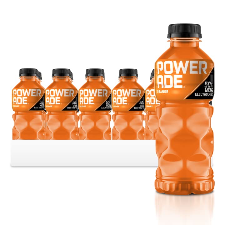 Powerade Orange 20oz can pack showcasing hydration-ready packaging for workouts.