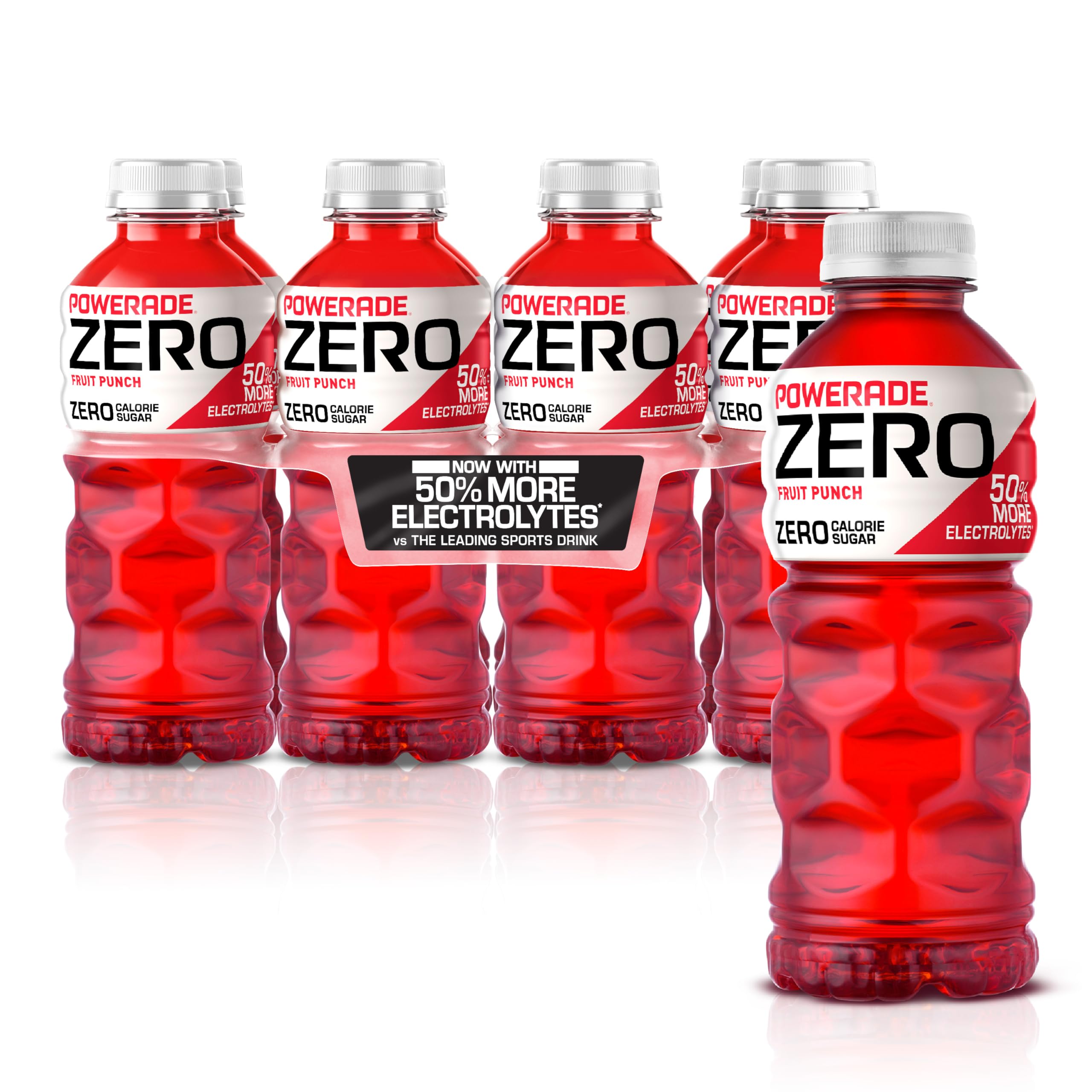 Powerade Zero Fruit Punch bottle showing electrolyte hydration.
