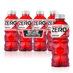 Powerade Zero Fruit Punch bottle showing electrolyte hydration.