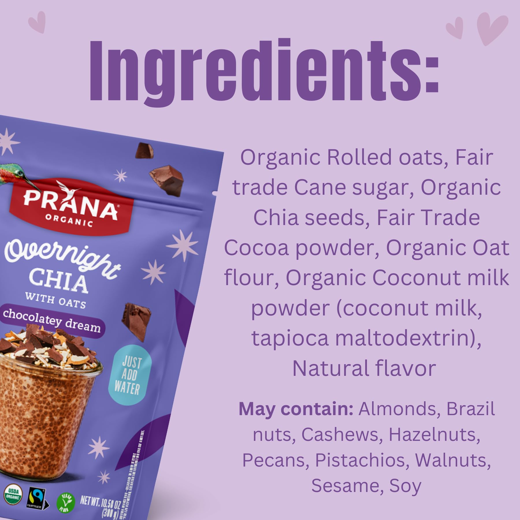 Prana Chocolatey Dream breakfast bowl shows fiber-rich, plant-based start.