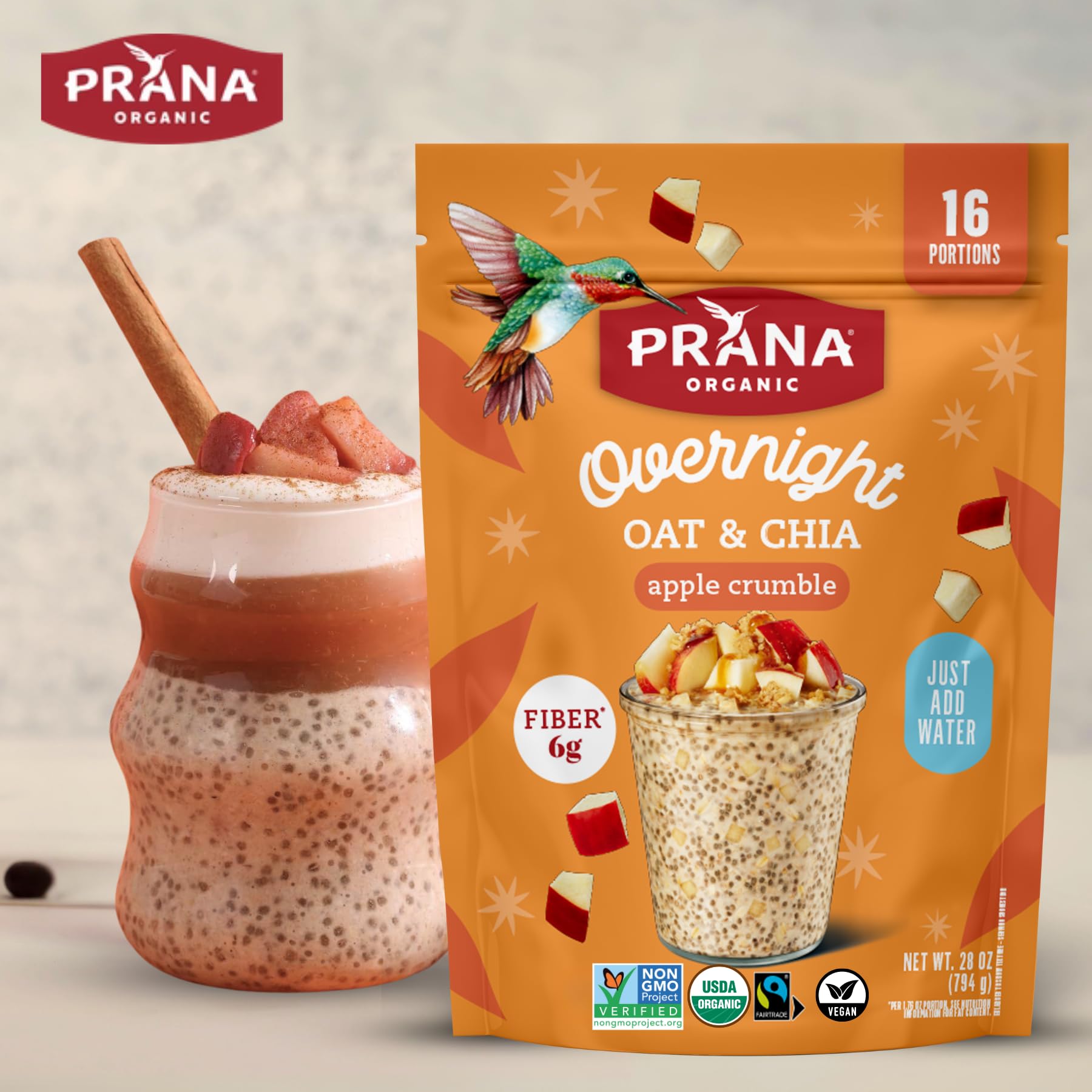Prana fairtrade cane sugar detail signals ethical sweetness.