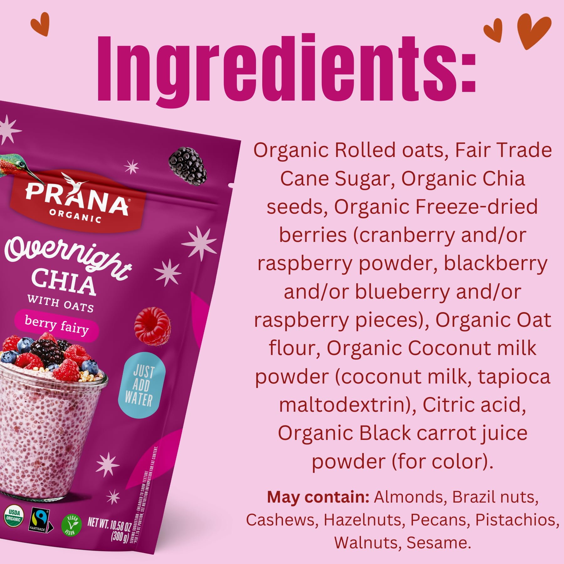 Prana Berry Fairy bowl being stirred for a wholesome morning routine