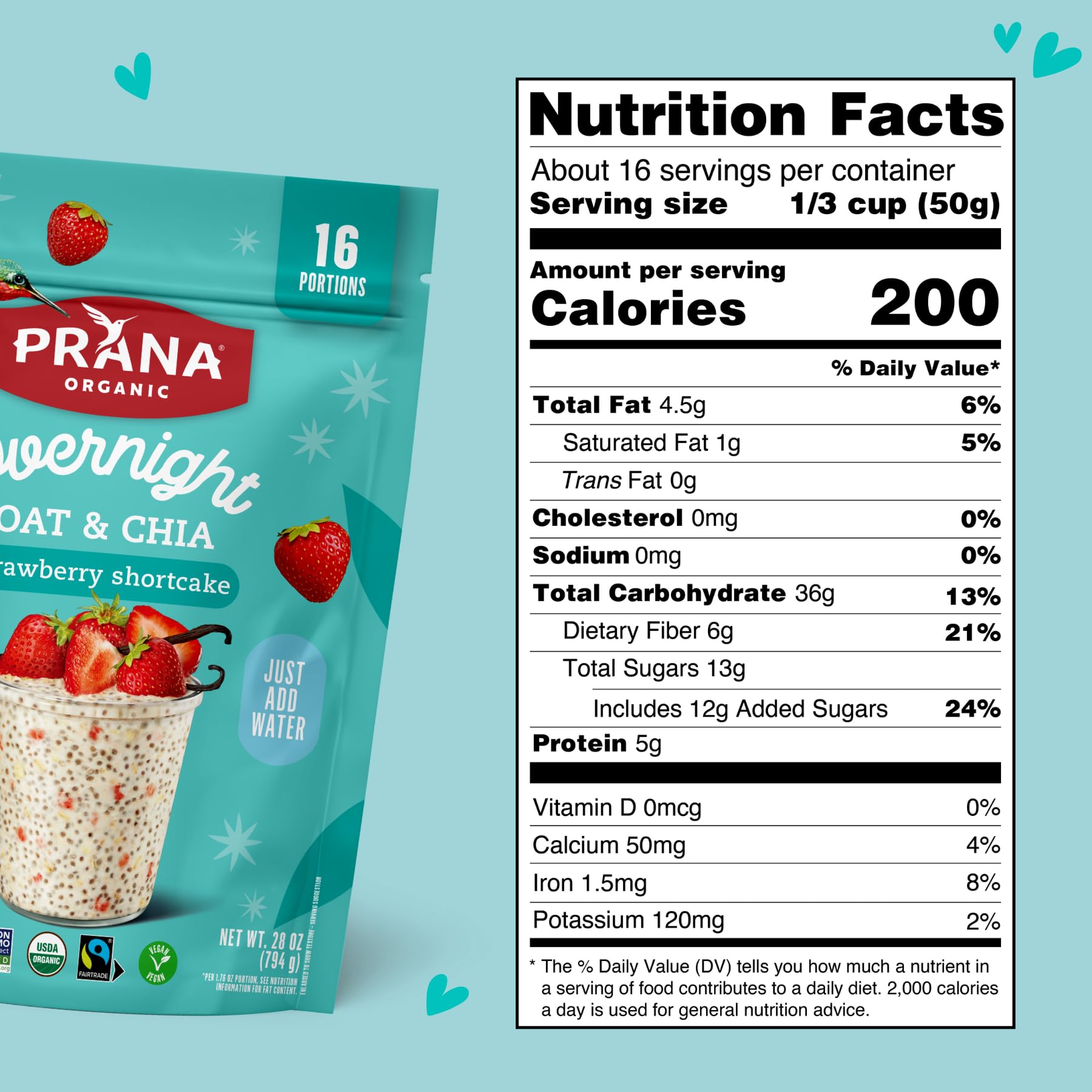 Prana Overnight Chia-Oats bowl ready-to-eat, highlighting fiber-rich breakfast.