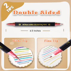 PREATOC edible markers with wide tip for shading and blending on pastries.