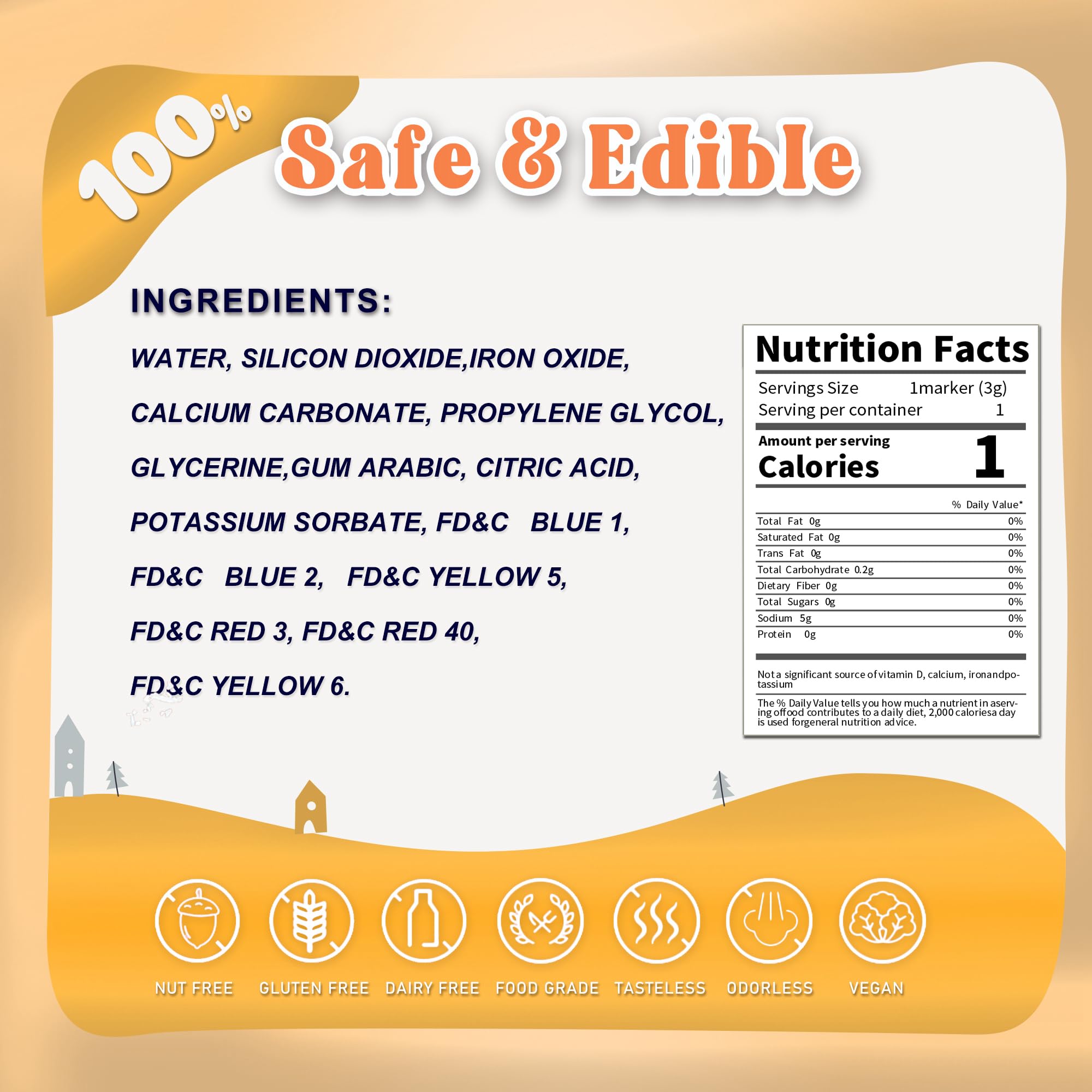 PREATOC dual-tip markers enable precise writing and bold coloring on fondant.