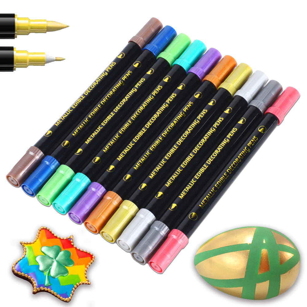 PREATOC edible markers shimmer ink for cake decorating and cookies.