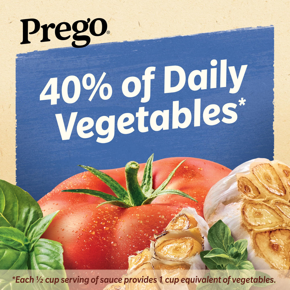 Prego sauce label highlights vegetarian and gluten-free options