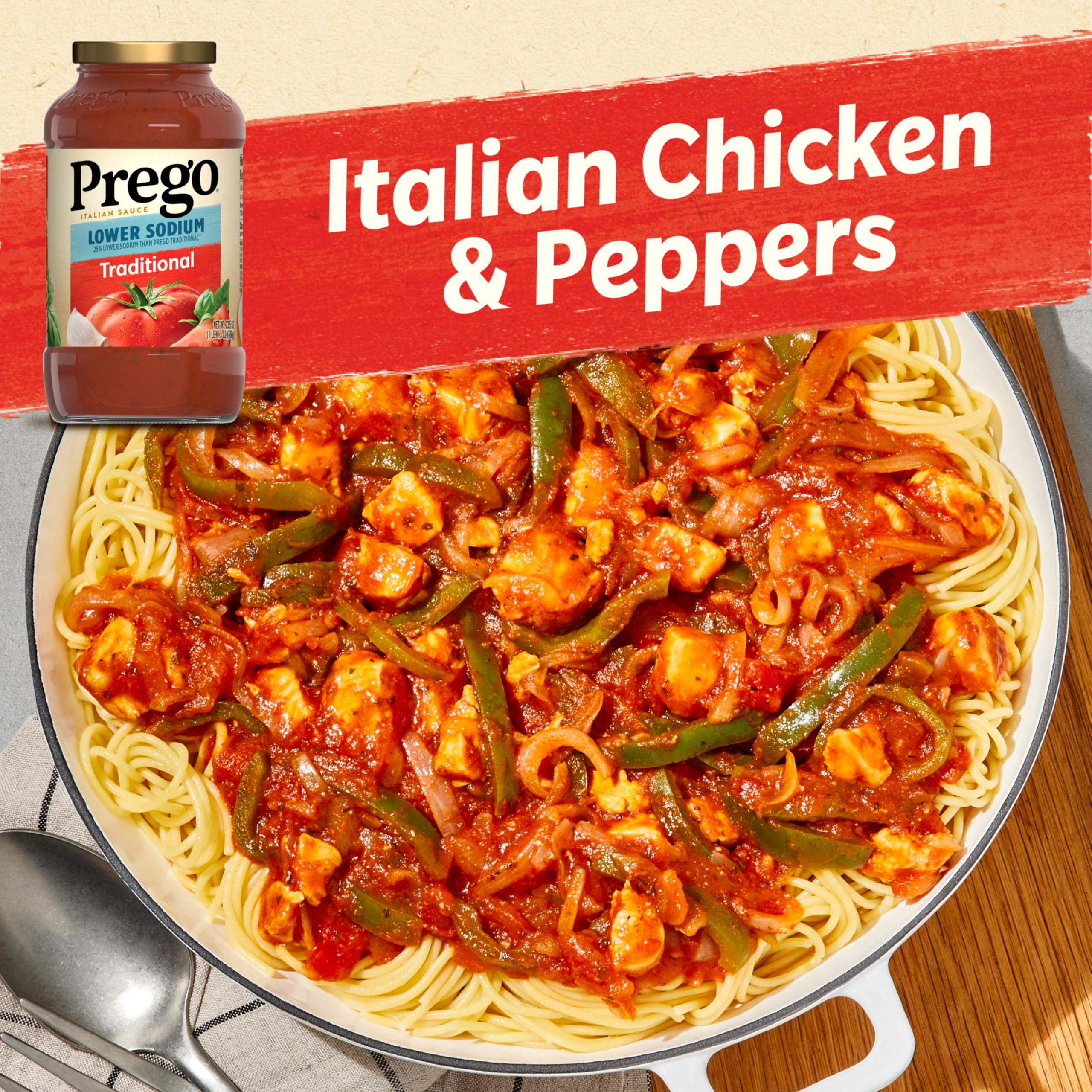 Prego Heart Smart certified label signals heart-friendly sauce option.