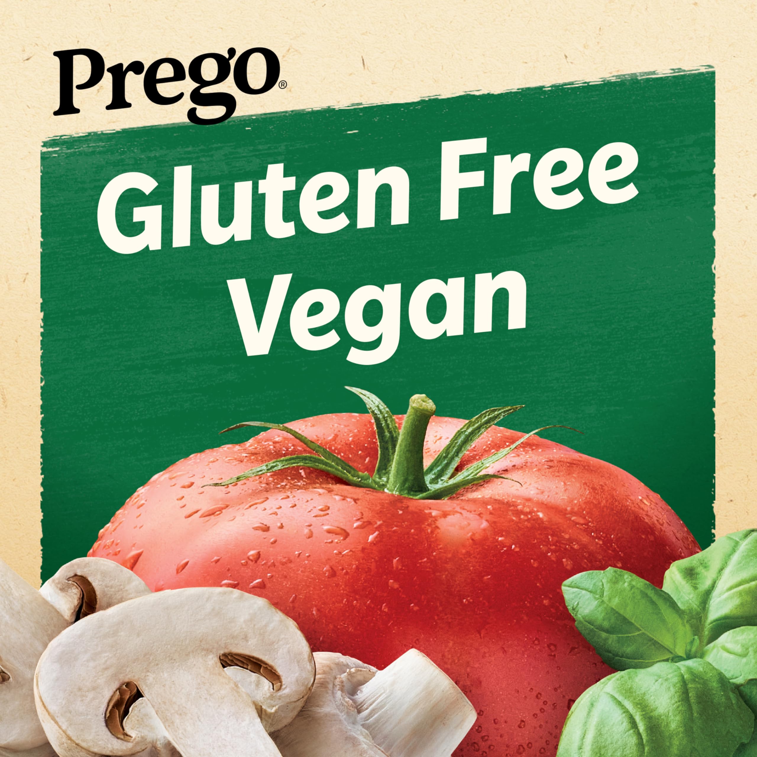 Prego mushroom chunks close-up to celebrate hearty, natural ingredients.